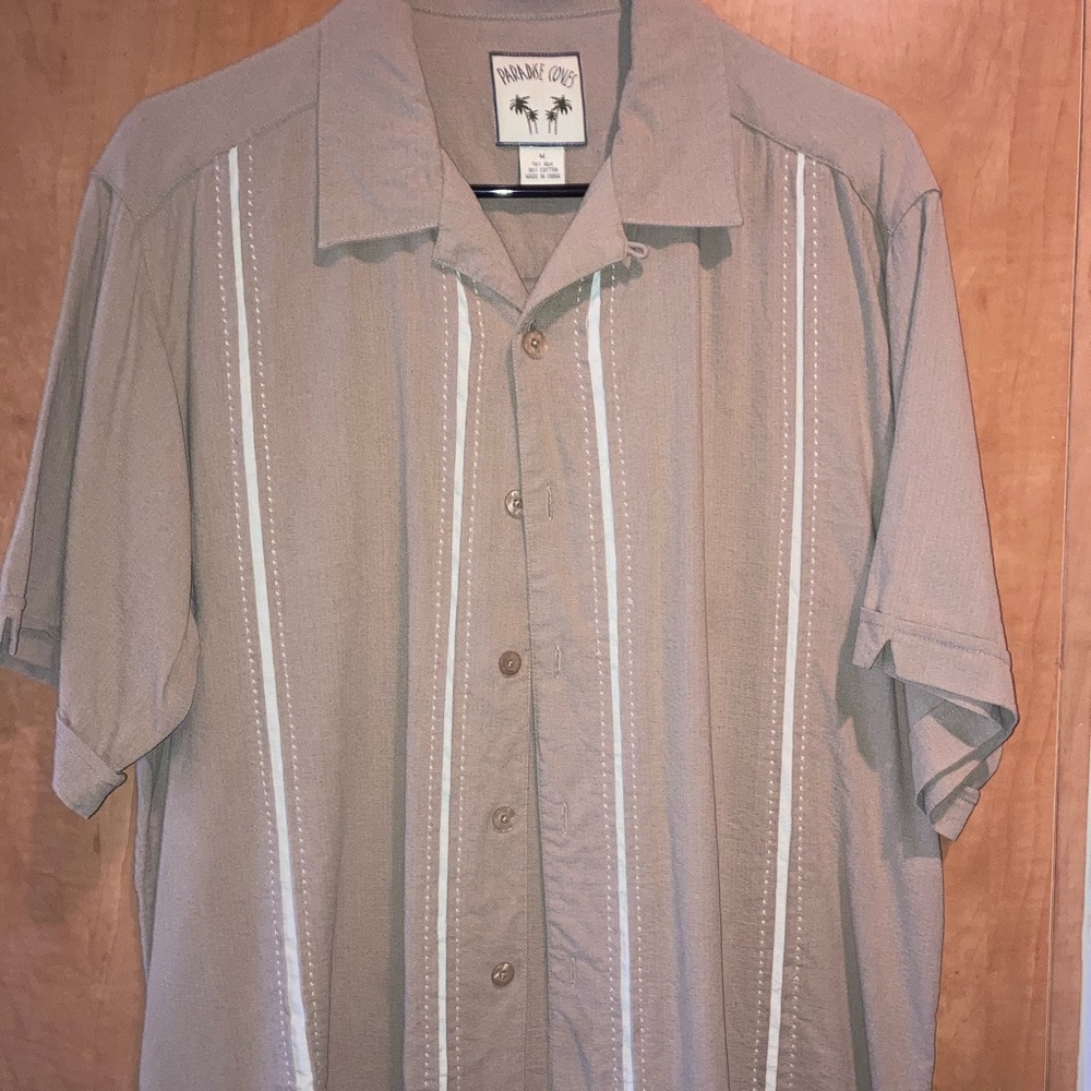 Paradise Coves-Tan w/cream Stripes Silk blend